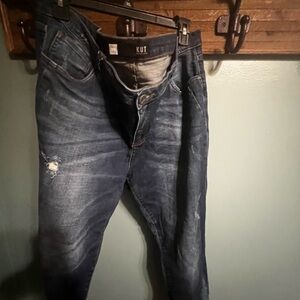 Kut from the Kloth Women's Dark Blue High Rise Boot Cut Jeans